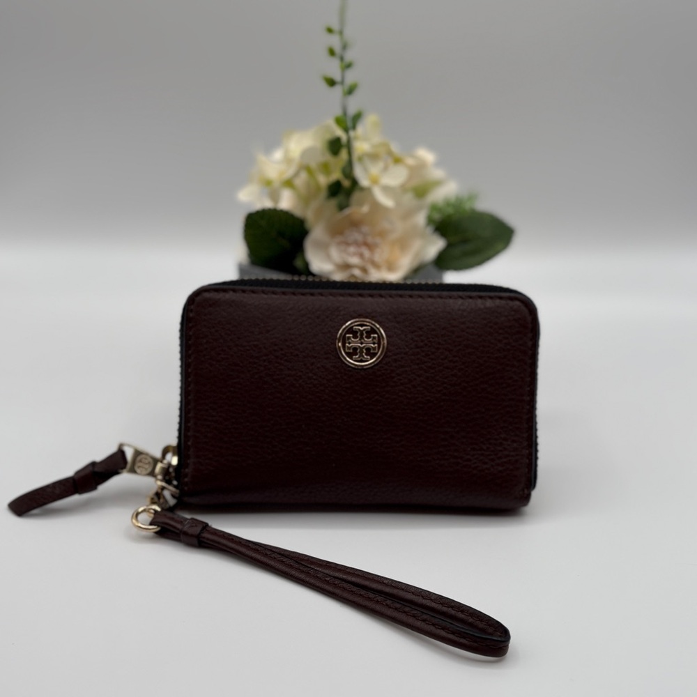 Tory Burch Brown Leather Wristlet